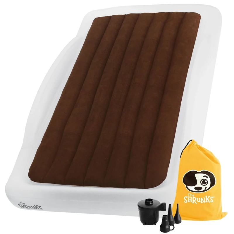 The Shrunks Sleepover Travel Bed Portable Inflatable Air Mattress Bed for Familes for Travel or Home Use, White, Twin Size 200 by 110 cm, 88028 - Image 1
