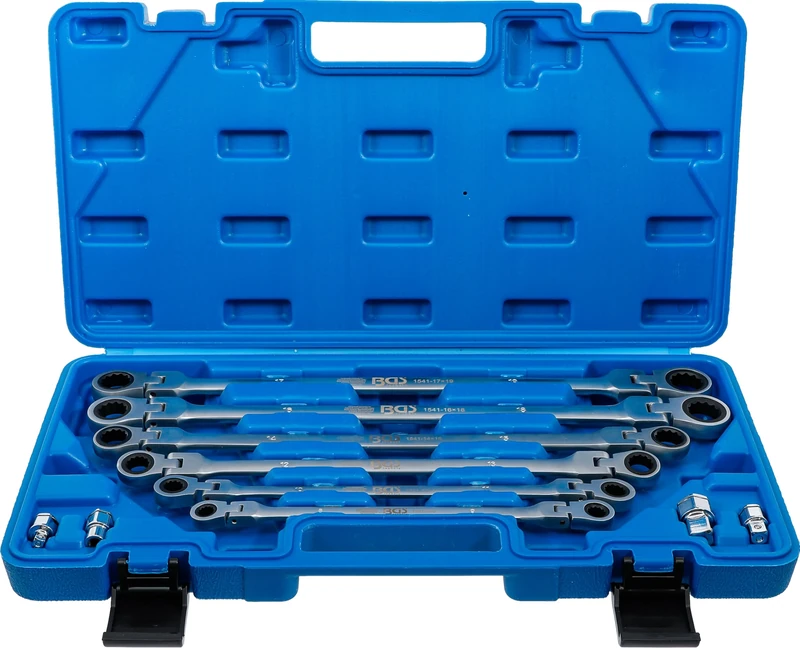 BGS 1541 | Double Swivel Head Ratchet Wrench Set | 8 - 19 mm | 10 pcs.