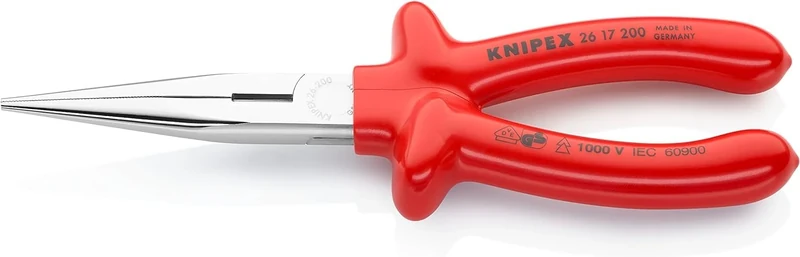 Knipex 26 17 200 – needle nose pliers with cutting edge, VDE tested
