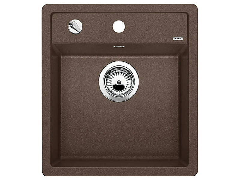 BLANCO DALAGO 45 | SILGRANIT Sink in café | Installation Type: Inset Installation from Above | for 45 cm Wide Base cabinets | Spacious Bowl Volume | Easy-Care Surface | [46.5x51x20.2 cm]