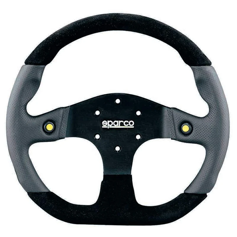Sparco 015TMG22TUV Universal Steeringwheel 'L999 Mugello' -Gray Leather & Black Suede-Diameter 330mm, Black