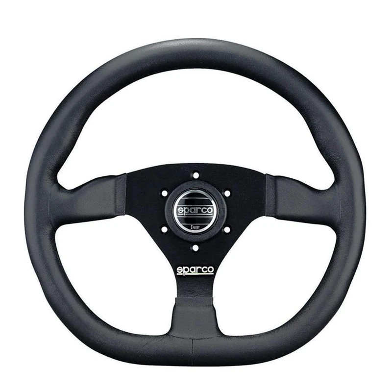 SPARCO 015TRGL1TUV Universal Steeringwheel 'L360 Flat' -Black Leather-Diameter 330mm