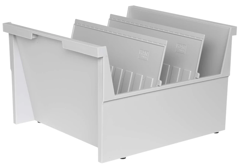 HAN 854-0-11, Suspendable box A4 landscape, for 1,000 cards, with 2 support plates, light-grey