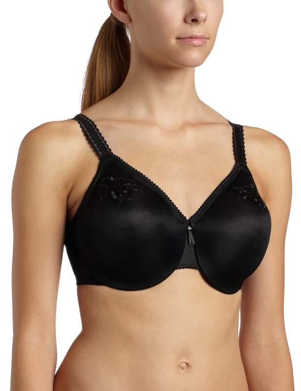 Wacoal Women's Slimline Seamless Underwire Minimizer Bra, Opaque, Black, 32DD