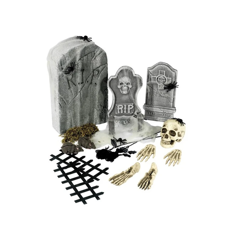 Smiffys Tombstone Collection - 24 Piece Graveyard Set