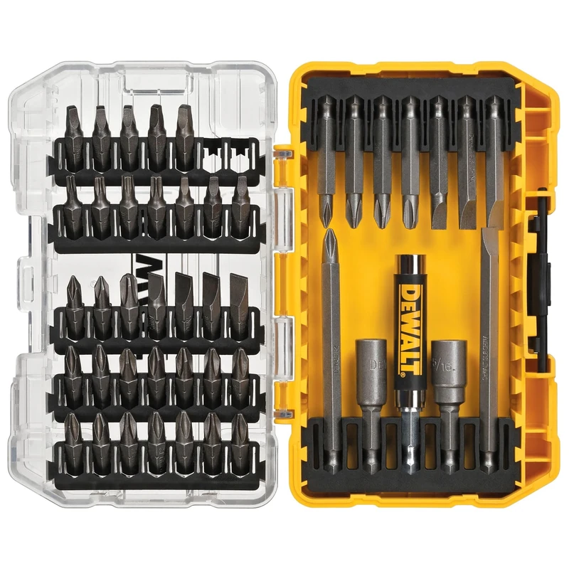 DEWALT Screwdriver Bit Set with Tough Case, 45-Piece (DW2166), Grey/Silver Screwdriving Set With Tough Case