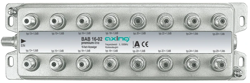 Axing BAB 16-02 16-way tap (5 - 1006 MHz) for CATV DVB-T metal housing - Image 1