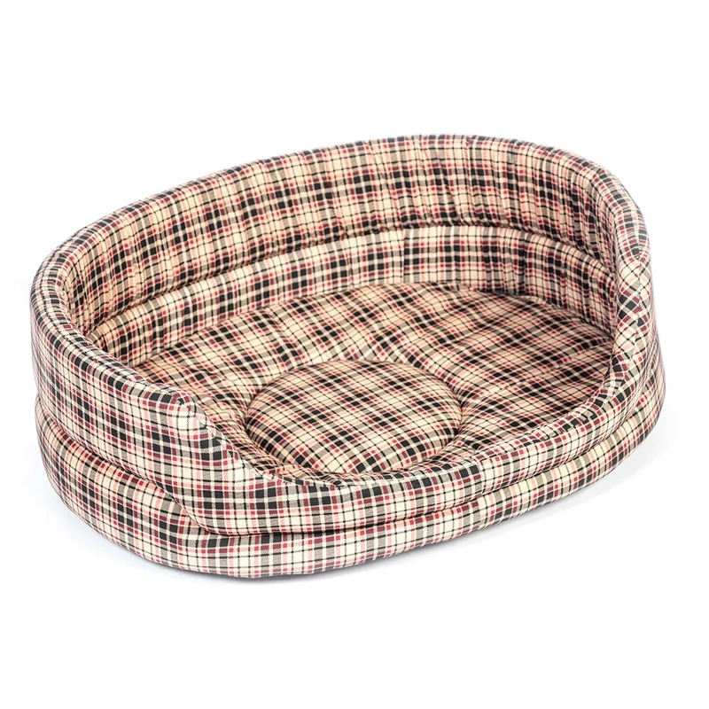 Danish Design Classic Check Removable Mattress Velcro Fastenings Traditional Basket Dog/Puppy Slumber Bed 40 Inch 101cm