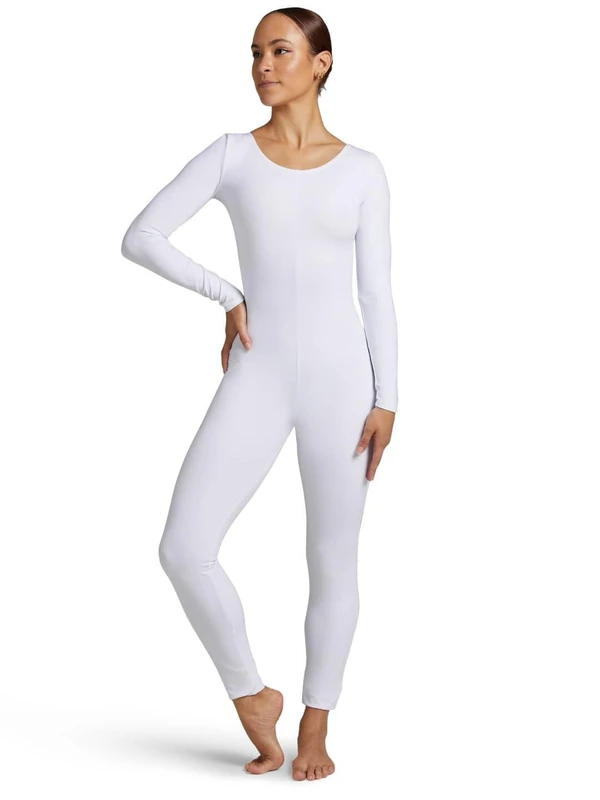 Capezio Women's Long Sleeve Unitard, White, XL UK