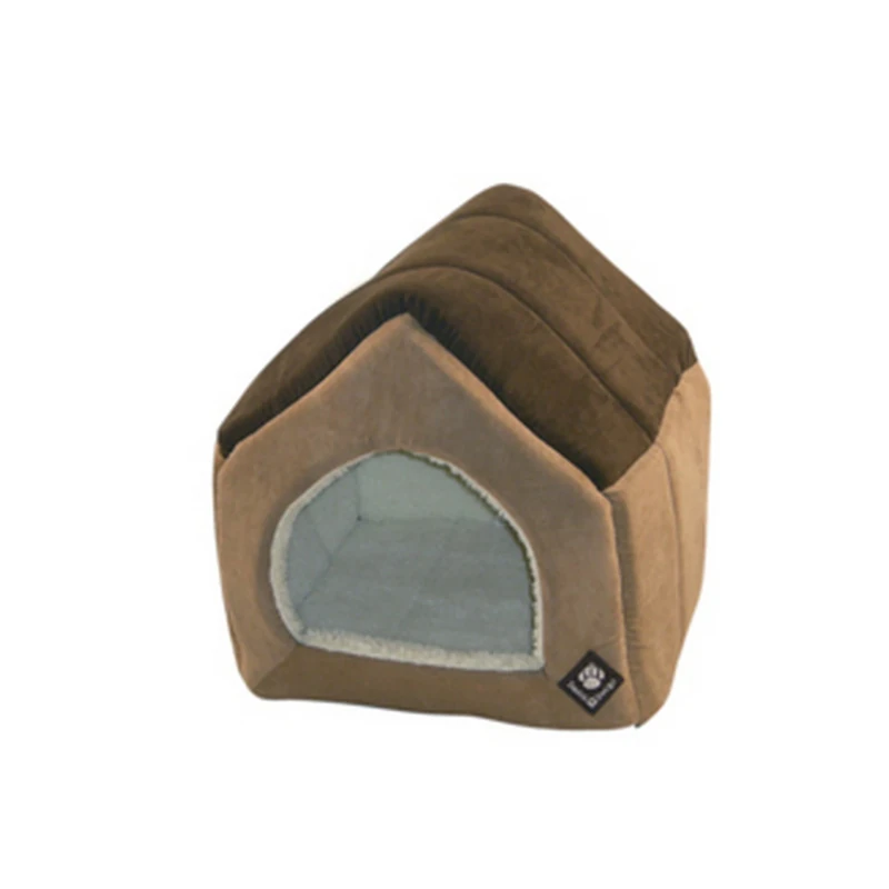 Danish Design Brown Warm Fleece Lining Cat/Kitten Small Dog Pet House Large 34 x 31 x 34cm