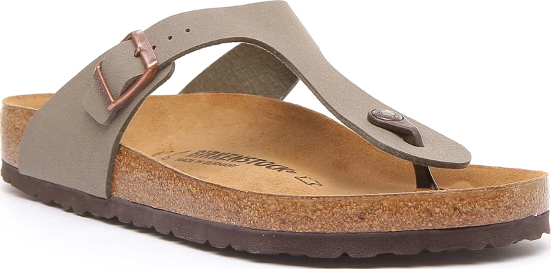 Birkenstock Women’s BK043391 Gizeh Birko-flor Nubuck Sandals, Grey Stone Stone, 4.5 UK