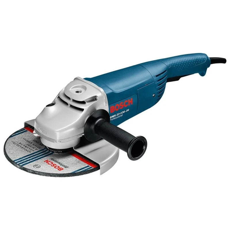 Bosch Professional Angle Grinder GWS 22 - 180 JH (with auxiliary handle, Backing flange, Locking nut, Protective guard)