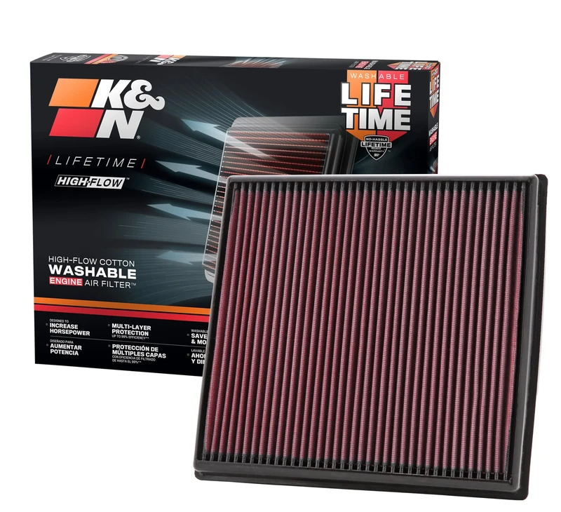 K&N Replacement air filter compatible with BMW 535 (GT) 2009-2017 / 640 2011- / 740 2009-2015 / Activehybrid 2012-2016 / X3 2011-2017 / X4 2014- / X5 2010- /X6 3.0 2008- (33-2428)
