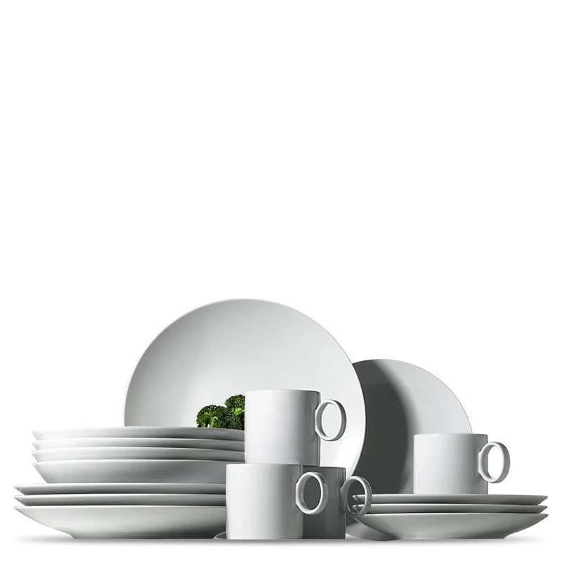 Thomas Loft 11900-800001-18842 16-Piece Starter Set 4 x Breakfast / Flat/ Soup Plates and 4 x Mugs White