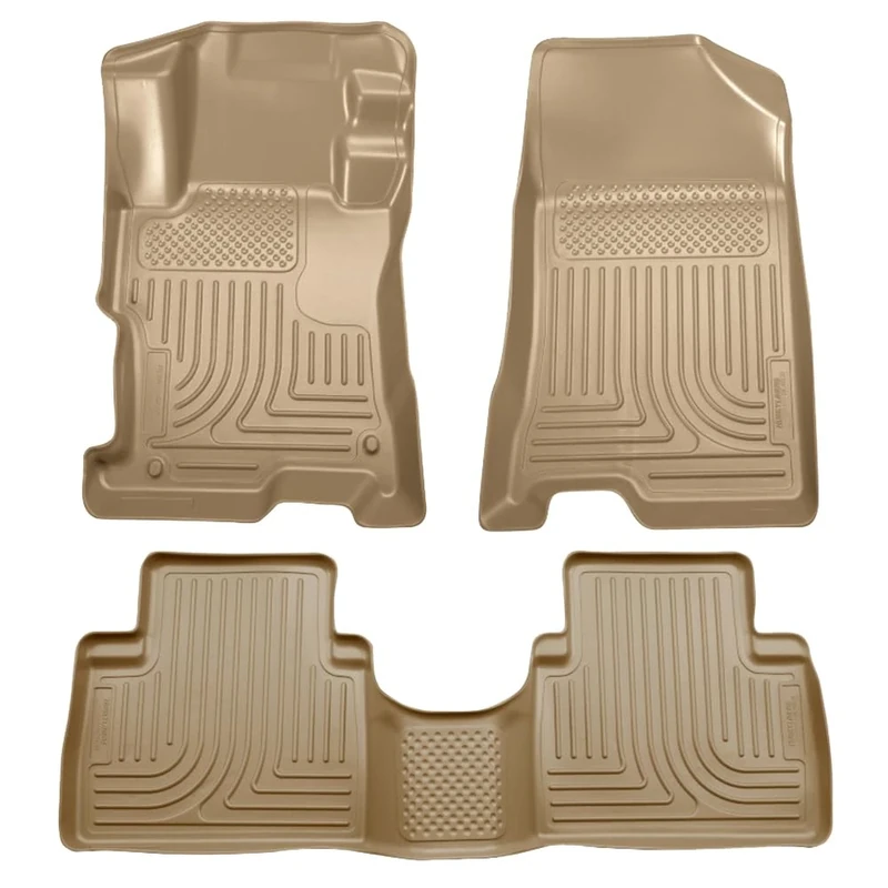 Husky Liners 98403 Fits 2008-12 Honda Accord 4 Door Weatherbeater Front & 2nd Seat Floor Mats, Tan