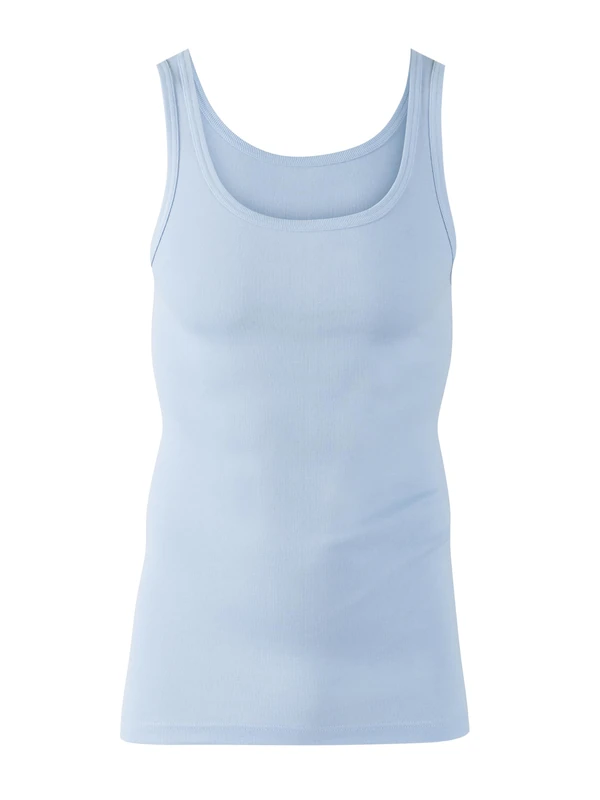 Calida Men's Athletic-Shirt Twisted Cotton Undershirt, Blue (ICY Blue 680), XXL - Image 1