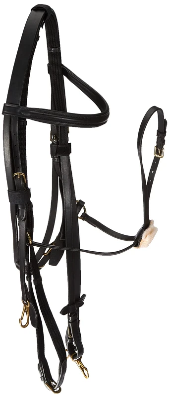HKM Mexican Style Bridle with padded grackle noseband Black Full