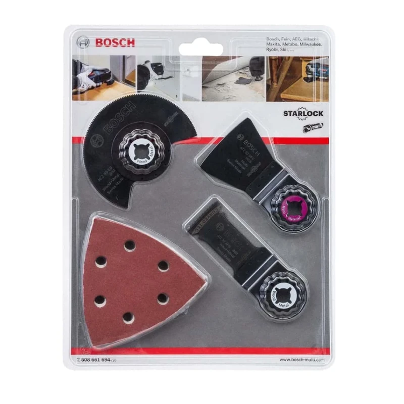 Bosch 13-piece Universal Starlock Set (sawing, sanding, scraping for wood and metal, accessory for starlock multitool)