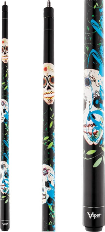 Viper by GLD Products Underground 58" 2-Piece Billiard/Pool Cue, Dia De Los Muertos, 18 Ounce,Black,50-0660-18