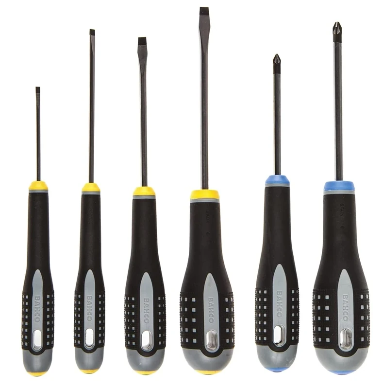 Bahco 9882 BE-9882 Slot/ Pozi Ergo Screwdriver Set (6 Pieces)