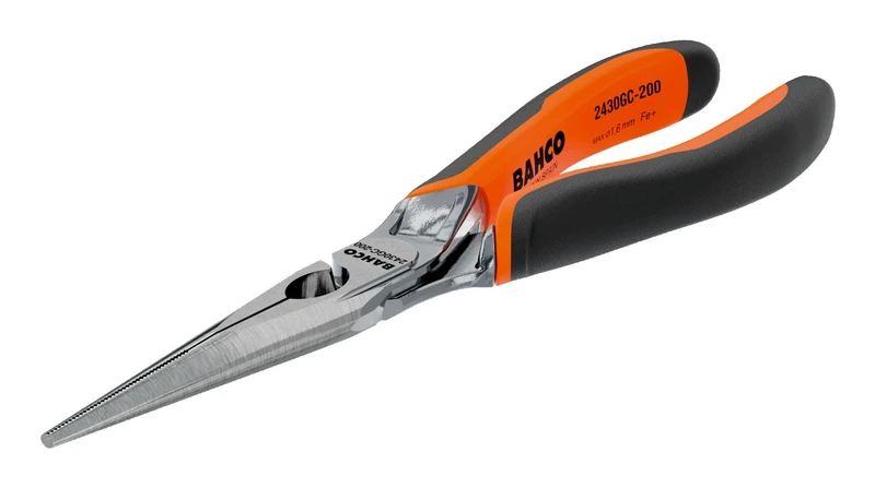 Bahco 2430 GC-160 IP Long-Chrome Plated "Ergo" Snipe Nose Pliers, Multi-Colour, 160 mm