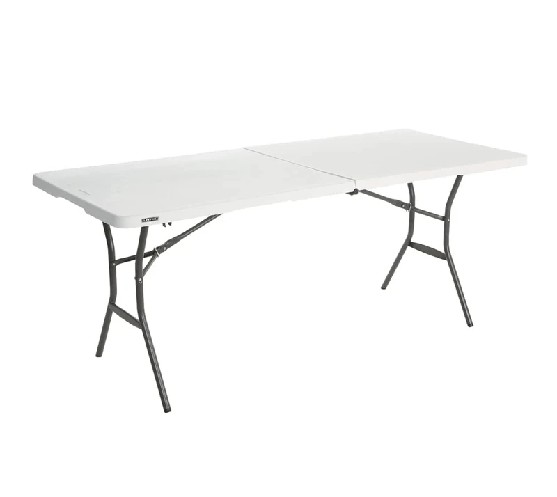 LIFETIME 25011 6 ft (1.83 m) Light Commercial Folding Table - White Granite