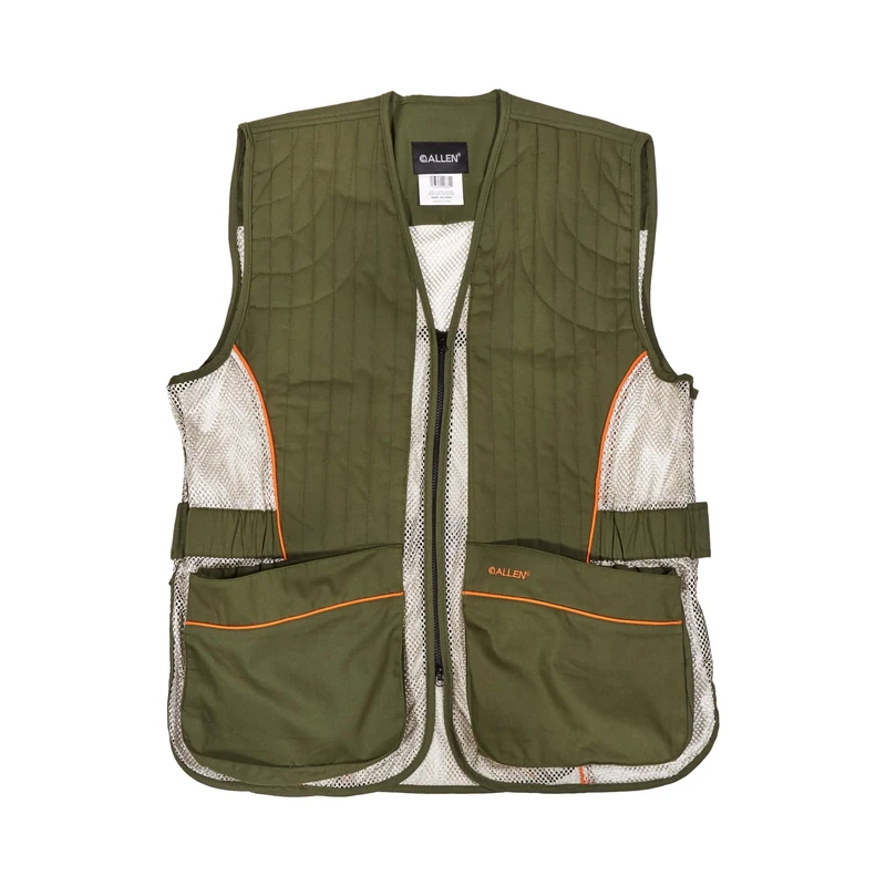 Allen Company Unisex Ace Range Shooting Vest with Moveable Shoulder Pad, X-Large/XX-Large, Olive/Tan