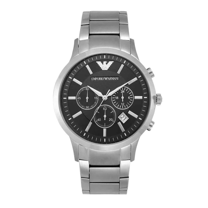 Emporio Armani Watch for Men, Chronograph Movement, 43 mm Silver / Steel Stainless Steel Case with a Stainless Steel Strap, AR2434