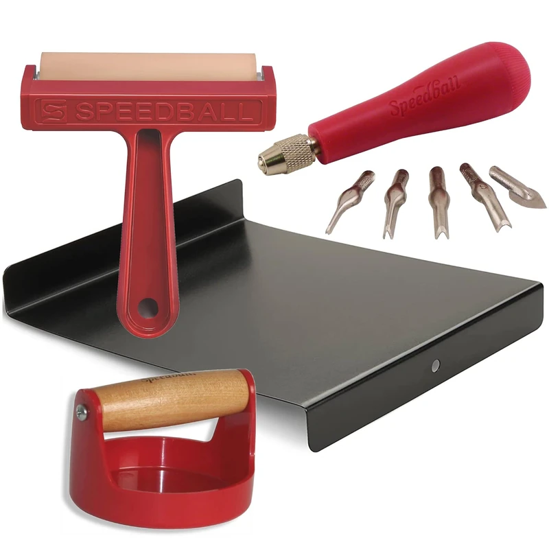 Speedball Block Printing Tool Kit, Craft Kit, For Art & Craft, Printing, Block Print, Printmaking, Artists, Beginner, Professional, Gift, Set