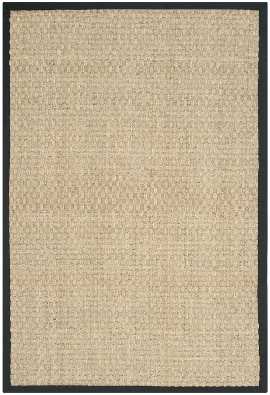 Safavieh Natural Fiber Indoor Woven Rectangle Area Rug, Natural Fiber Collection, NF114, in Natural / Black, 122 X 183 cm for Living Room, Bedroom or Any Indoor Space