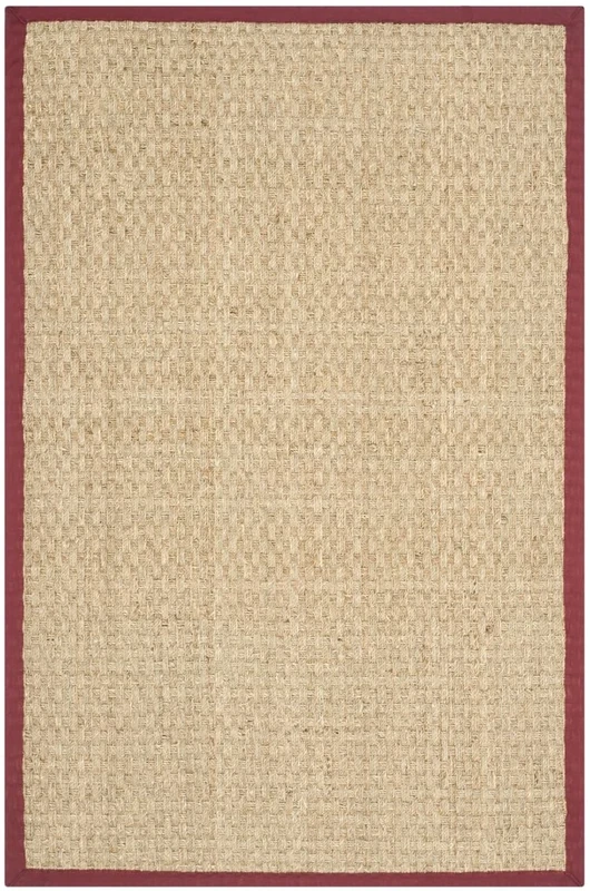Safavieh Natural Fiber Rug for Living Room, Dining Room, Bedroom, Natural Fiber Collection, Short Pile, in Burgundy Red, 91 x 152 cm