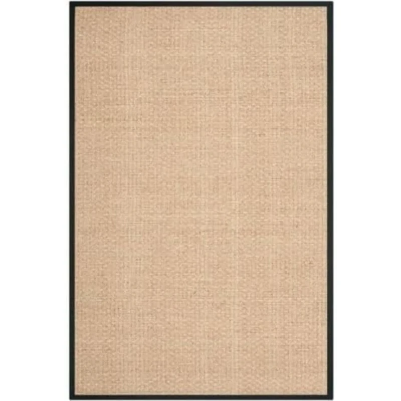 Safavieh Natural Fiber Indoor Woven Rectangle Area Rug, Natural Fiber Collection, NF114, in Natural / Black, 91 X 152 cm for Living Room, Bedroom or Any Indoor Space