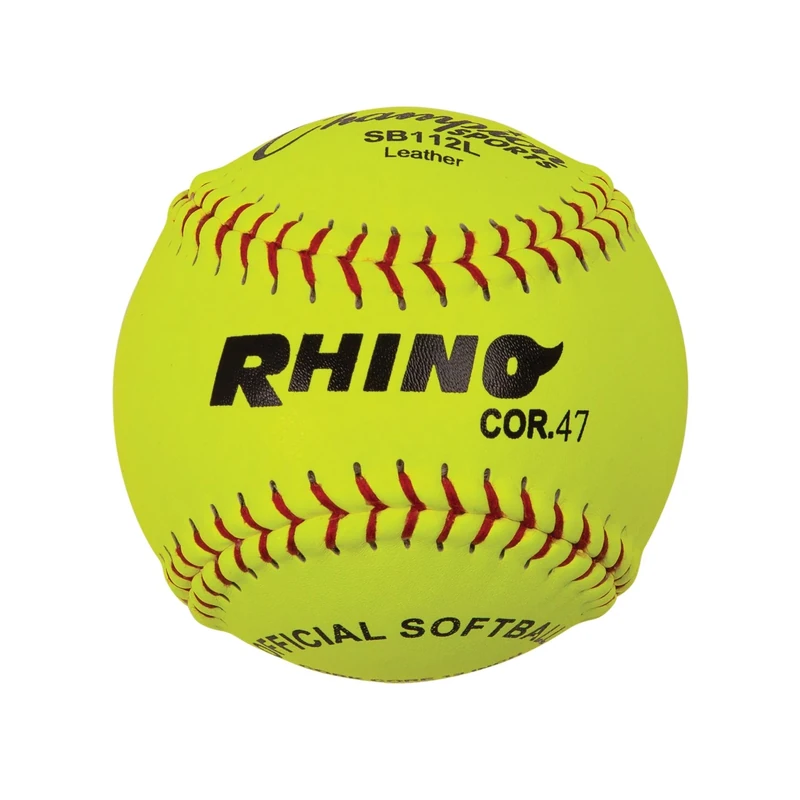 Champion Sports Optic Yellow Leather Cover Softballs, 12-Inch, Pack of 12