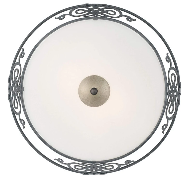 EGLO Mestre Model 86712 Wall Ceiling Light/in Antique Brown Gold-Plated Steel and Frosted Glass/HV 2 x E27 max. 60 W/Lightbulb Not Included/Diameter 39.5 cm/Projection 13.3 cm - Image 1