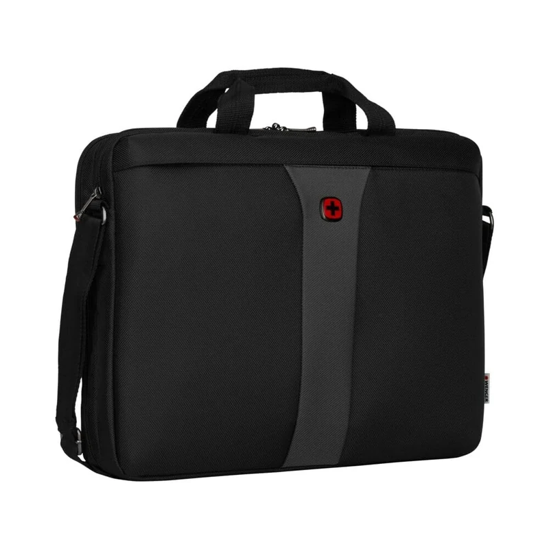 Wenger Legacy 17 laptop case with shoulder strap, notebook up to 17 inches, briefcase, organizer, 12 L, for men and women, office, business travel or uni, black/gray, 600654 - Image 1