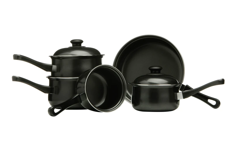 Premier Housewares 204202 Carbon Steel Belly Pan Set, Black, 5 Piece - Image 1