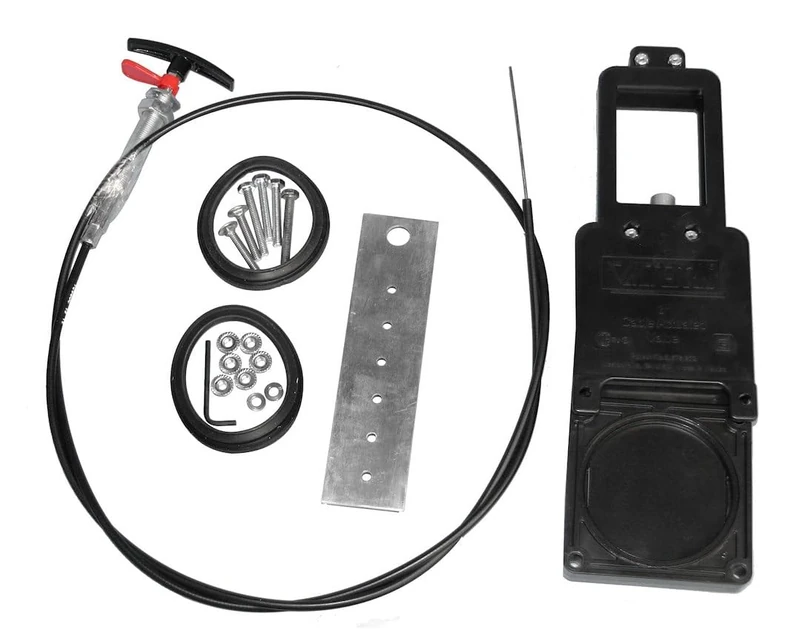 Valterra TC172 72" Flexible Cable Kit with 1-1/2" Valve, Black