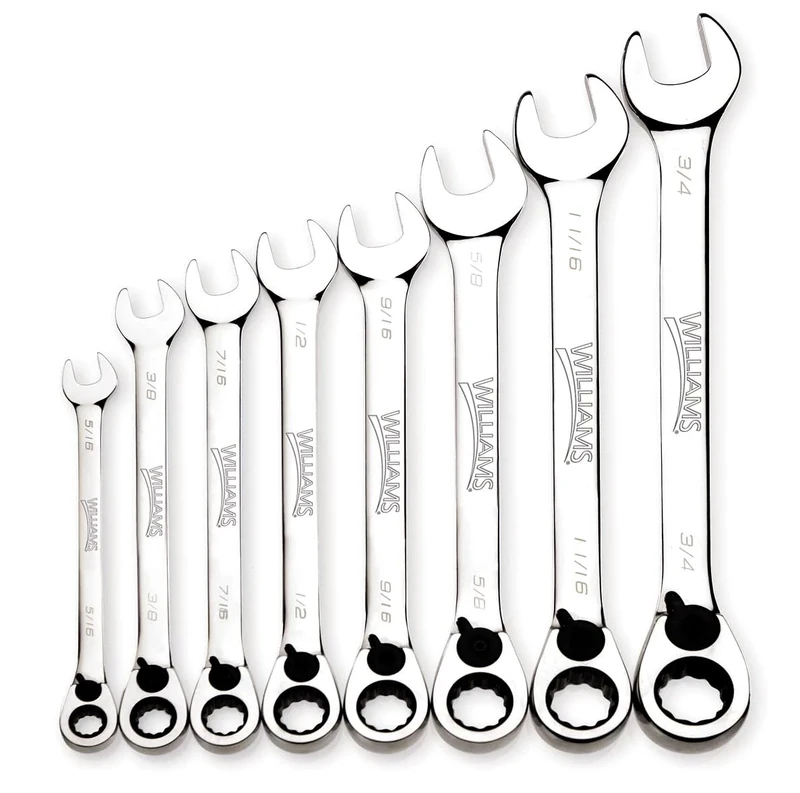 Williams WS-1168RC 8-Piece Reversible Ratcheting Combination Wrench Set
