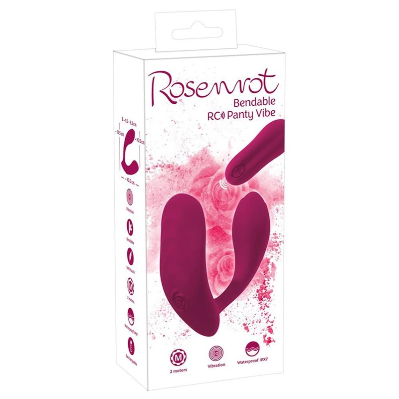 Rosenrot Bendable RC Panty Vibe Vibrator Bordeaux 13.5 cm
