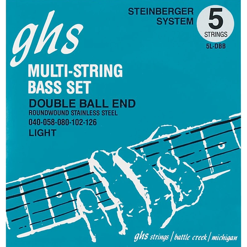 GHS 5LDBB 40 - 126 Light 5-String Bass Double Ball End String Set