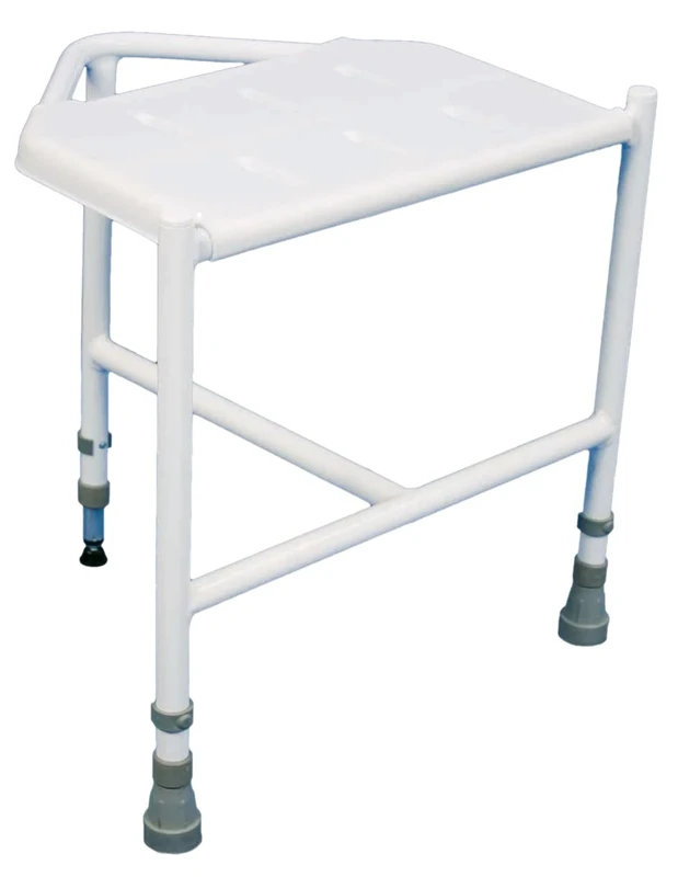 Aidapt Height Adjustable Corner Shower and Bath Stool with Anti Slip Feet, Easy Clean Surface and Drainage Holes. For Elderly, Disabled, Pregnant or Unsteady on their Feet Users