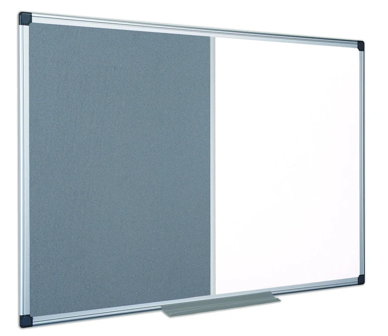 Bi-Office Combination Board Maya, Grey Felt/Melamine, Aluminium Frame, 90 x 60 cm