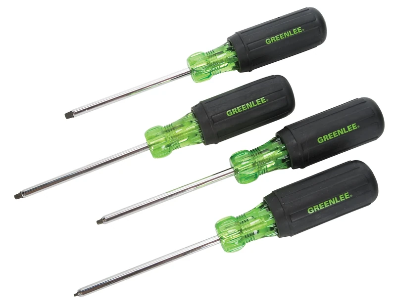 Greenlee 0353-01C Screwdriver Set, Square-Recess Tip, 4 Piece