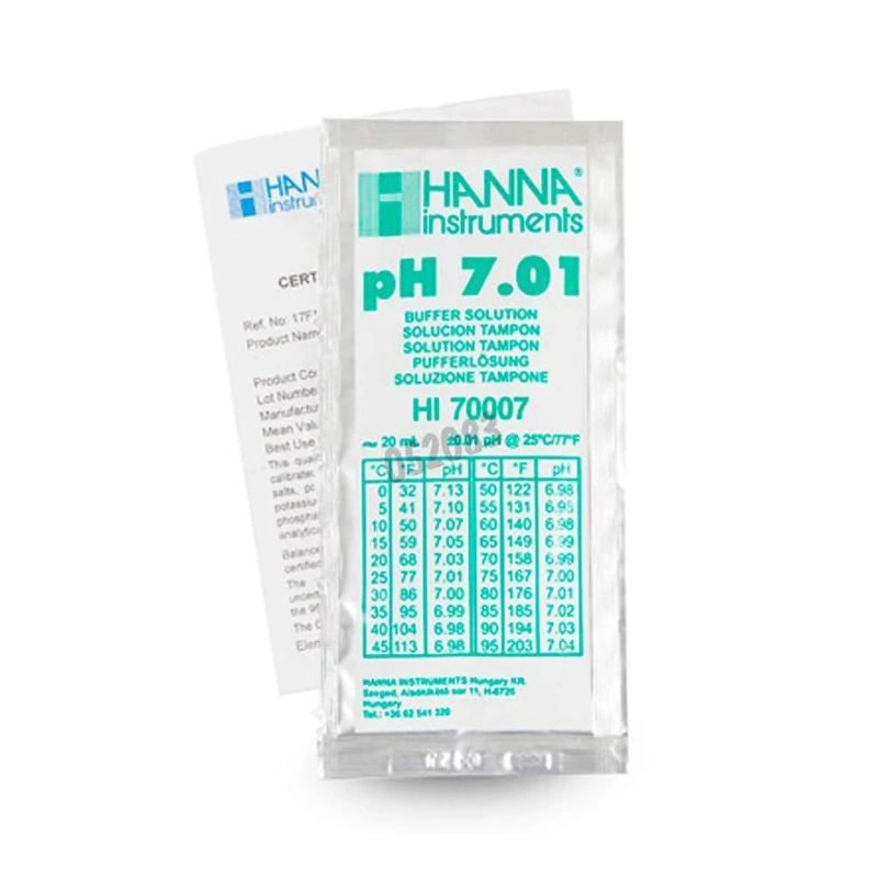 Hanna Instruments HI-70007P7P pH 7.01 Calibration Solution, 20 mL Sachet (Pack of 25)
