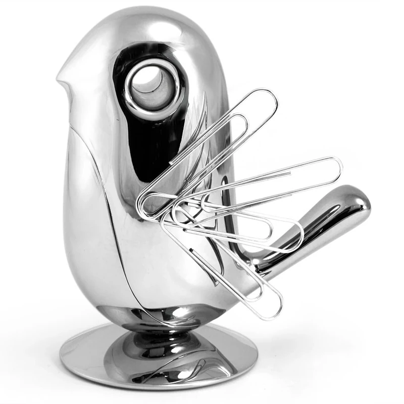 Alessi Chip Chrome-Plated Magnetic Paper Clip Holder - Image 1
