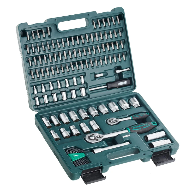 Mannesmann 1/2 Plus 1/4-inch Socket Set (115 Pieces)