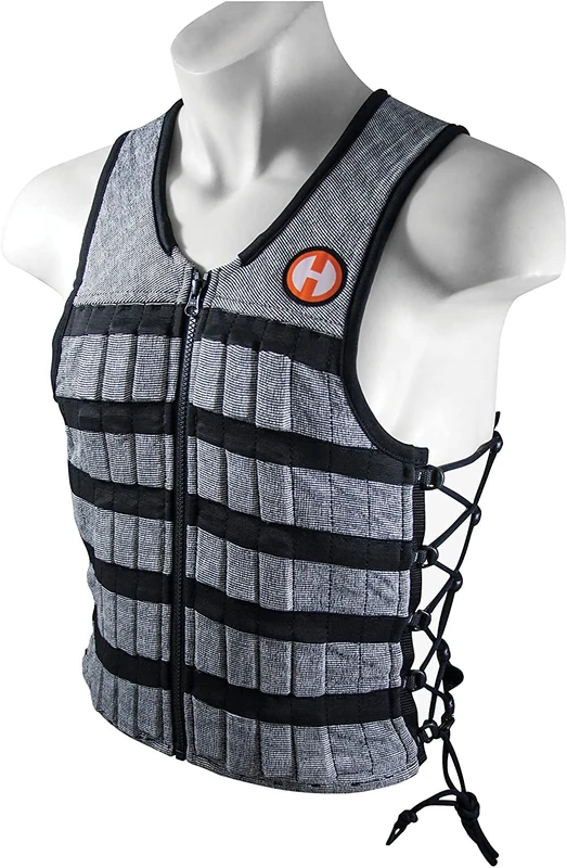 HYPERWEAR Hyper Vest PRO Unisex 10-Pound Adjustable Weighted Vest for Fitness Workouts, Large, Black/Silver