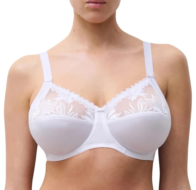 Chantelle Women's, Amazone, Very Covering Underwired Bra, Women's Lingerie, White, 40B - Image 1