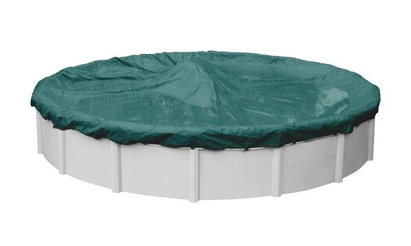 Robelle 33 ft Commercial Teal Winter Pool Cover for Above Ground Pools, 4 ft Overlap (37 ft Cover Size), Solid 12 x 12 Scrim, 3.7 oz/yd2, 18-Year Warranty, Style: 3933-4