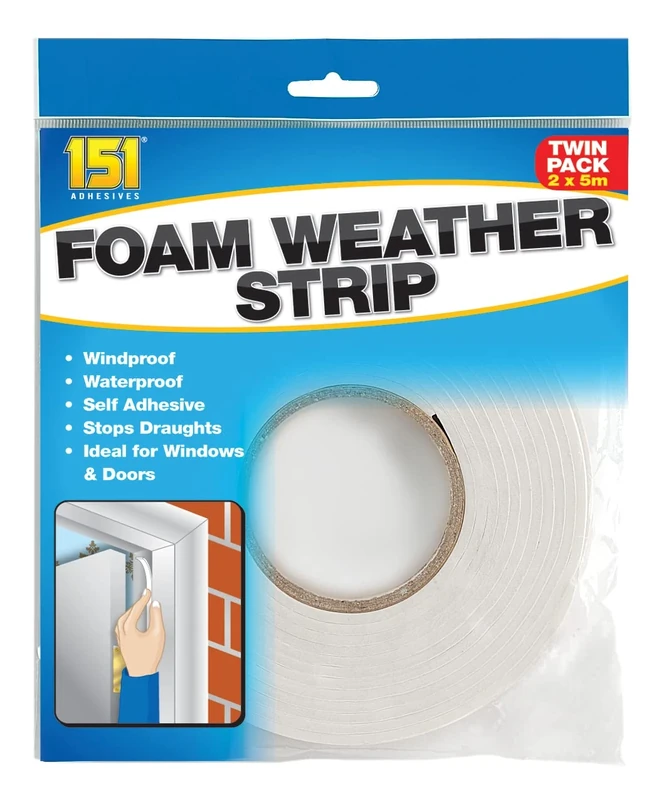 151 Adhesives Foam Weather Seal Twin Pack - 10m Draught Excluder